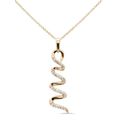 SPECIAL! .13ct G SI 14K Yellow Gold Diamond Swirl Pendant Necklace 18" Long