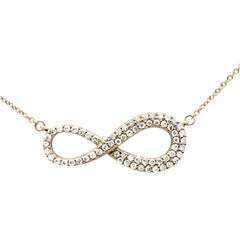 SPECIAL! .34ct G SI 14K Yellow Gold Diamond Infinity Style Pendant Necklace 18" Long