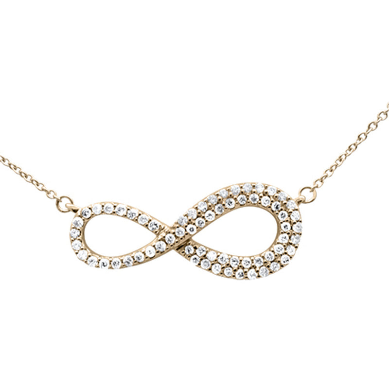 SPECIAL! .34ct G SI 14K Yellow Gold Diamond Infinity Style Pendant Necklace 18" Long