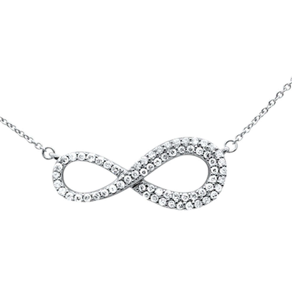 SPECIAL! .33ct G SI 14K White Gold Diamond Infinity Style Pendant Necklace 18" Long