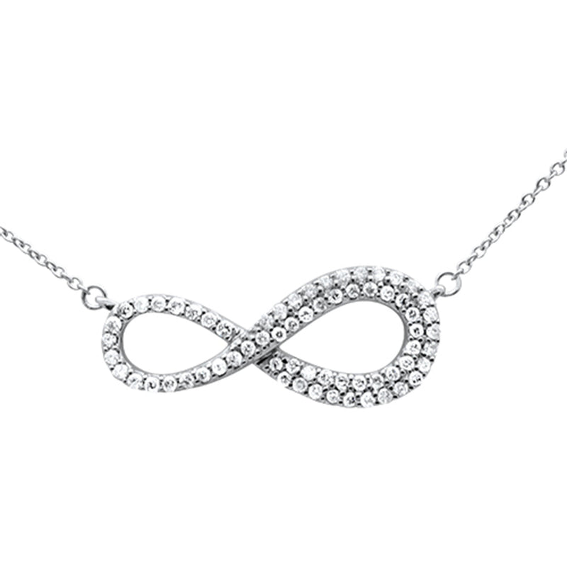 SPECIAL! .33ct G SI 14K White Gold Diamond Infinity Style Pendant Necklace 18" Long