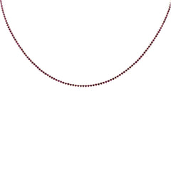SPECIAL! 3.23ct 14K Yellow Gold Ruby Gemstones Tennis Necklace 14"+2" Long Adjustable