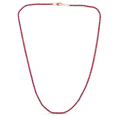 SPECIAL! 4.05ct 14K Rose Gold Ruby Gemstones Tennis Necklace 14"+2" Long Adjustable