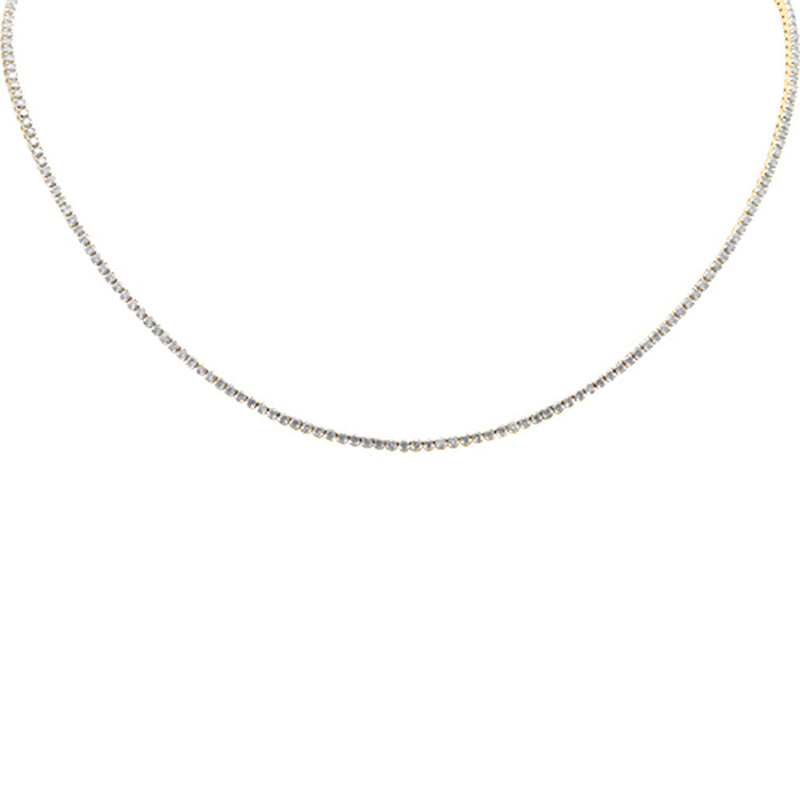 SPECIAL! 3.12ct G SI 14K Yellow Gold Adjustable Tennis Necklace 14"+2" Long