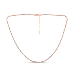 SPECIAL! 3.10ct G SI 14K Rose Gold Adjustable Tennis Necklace 14"+2" Long