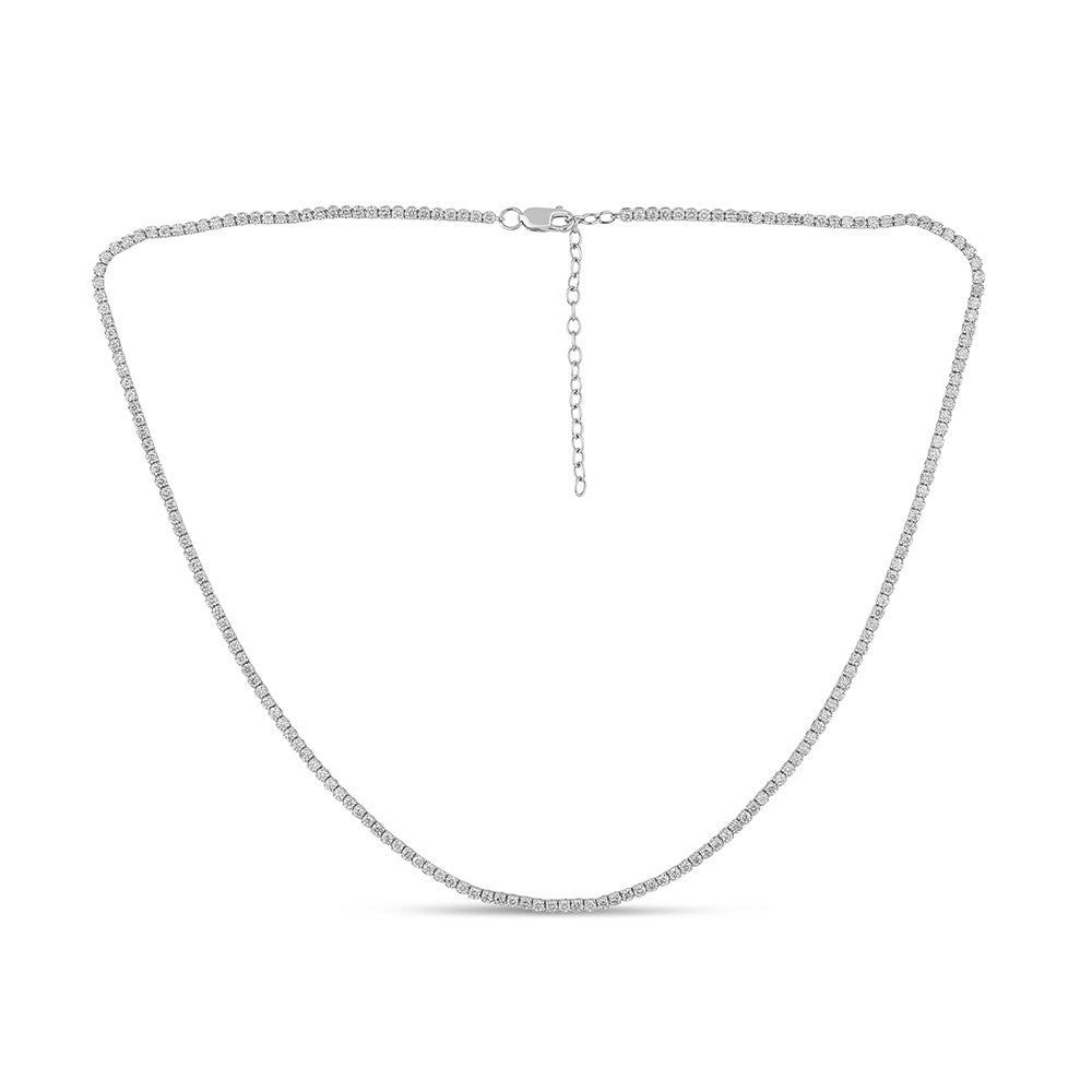 SPECIAL! 3.06ct G SI 14K White Gold Adjustable Tennis Necklace 14"+2" Long