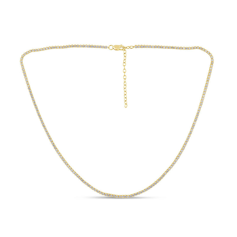 SPECIAL! 3.01ct G SI 14K Yellow Gold Adjustable Tennis Necklace 14"+2" Long