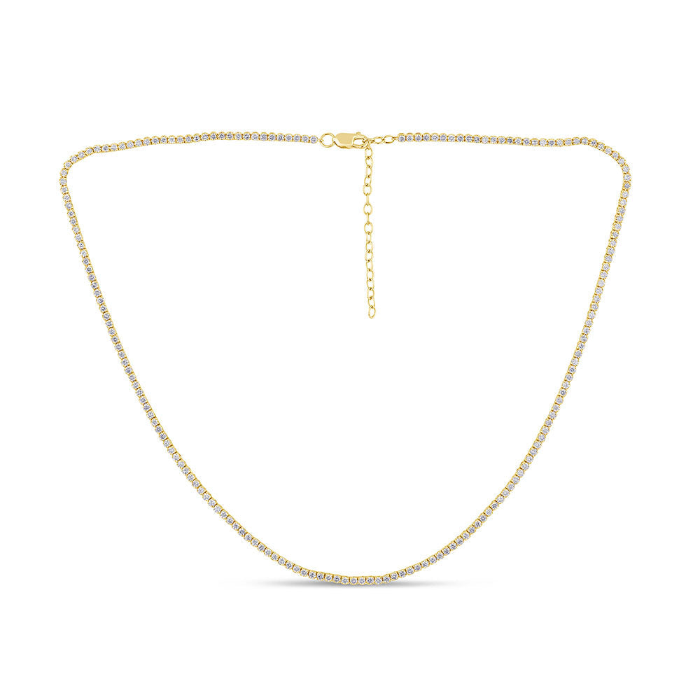 SPECIAL! 3.12ct G SI 14K Yellow Gold Adjustable Tennis Necklace 14"+2" Long