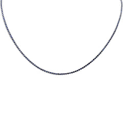 SPECIAL! 4.10ct G SI 14K White Gold Blue Sapphire Gemstones Adjustable Tennis Necklace 16"+2" Long