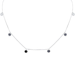 SPECIAL! .17ct G SI 14K White Gold Blue Sapphire Gemstone Pendant Necklace 18"