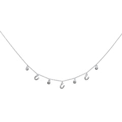 DIAMOND CLOSEOUT!  .34ct G SI 14K White Gold Diamond Horsehoe Pendant Necklace 16" + 2" Long