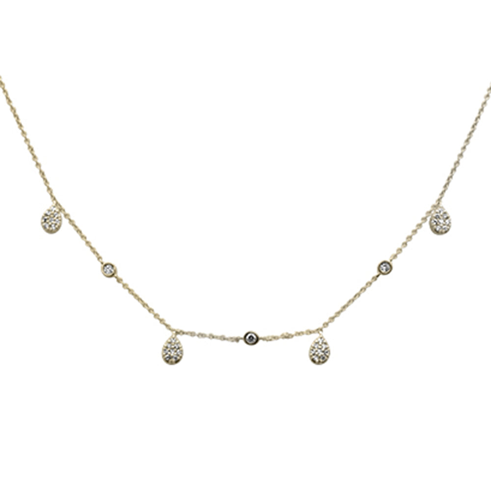 SPECIAL! .27ct G SI 14K Yellow Gold Diamond Pear Shaped Drop Pendant Necklace 16" + 2" Long