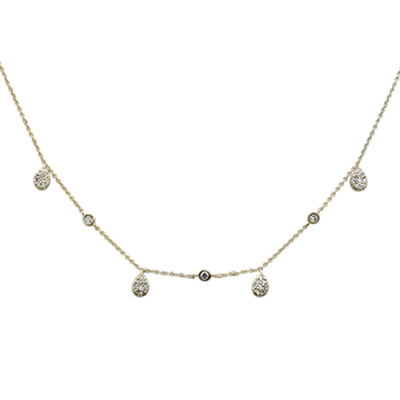 SPECIAL! .27ct G SI 14K Yellow Gold Diamond Pear Shaped Drop Pendant Necklace 16" + 2" Long