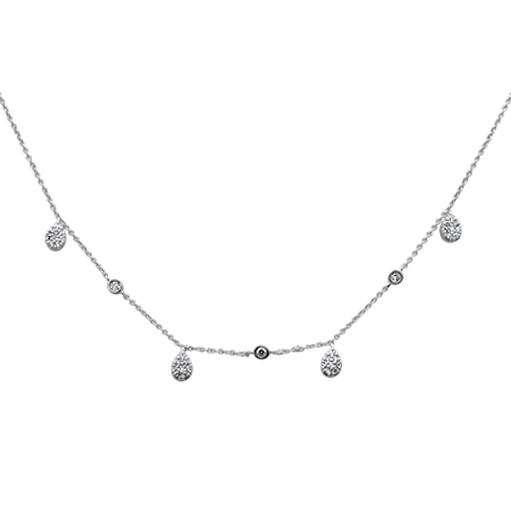 SPECIAL! .26ct G SI 14K White Gold Diamond Pear Shaped Drop Pendant Necklace 16" + 2" Long