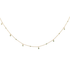 DIAMOND CLOSEOUT!  .14ct G SI 14K Yellow Gold Emerald Gemstone Pendant Necklace 18" Long