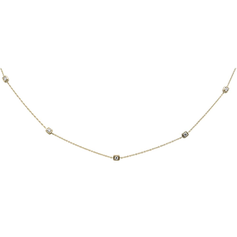 SPECIAL! .23ct G SI 14K Yellow Gold Diamond Square Shaped Pendant Necklace 16" + 2" Long
