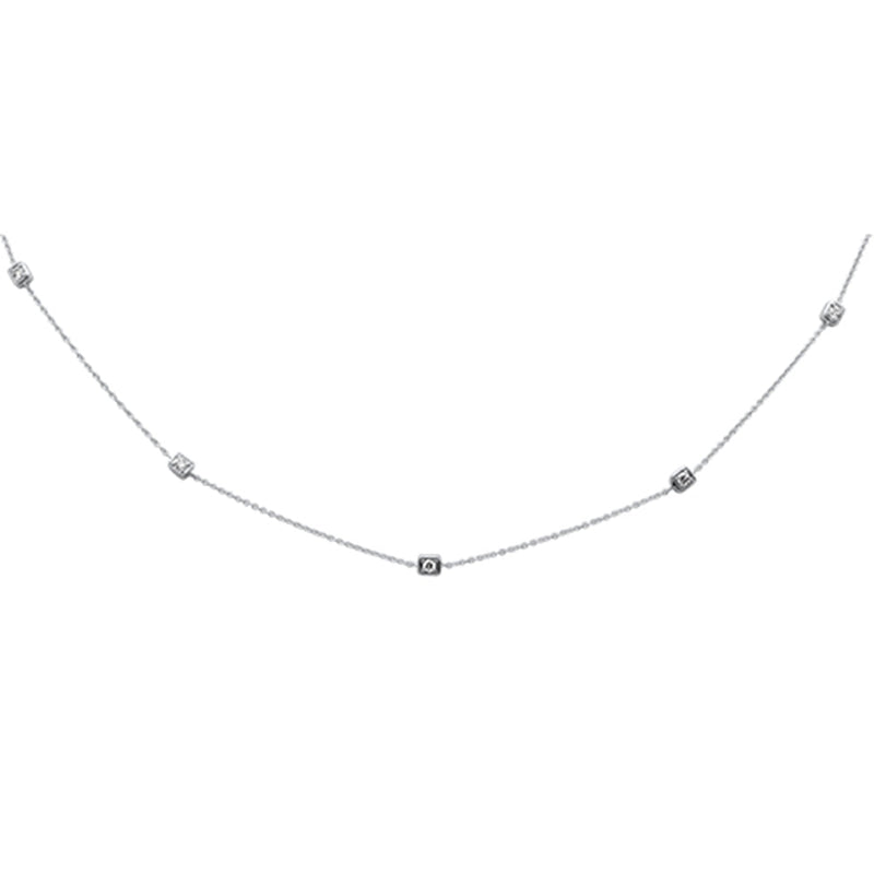 SPECIAL! .23ct G SI 14K White Gold Diamond Square Shaped Pendant Necklace 16" + 2" Extension