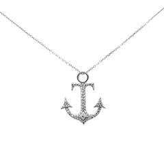 DIAMOND CLOSEOUT!  .44ct G SI 14K White Gold Diamond Anchor Pendant