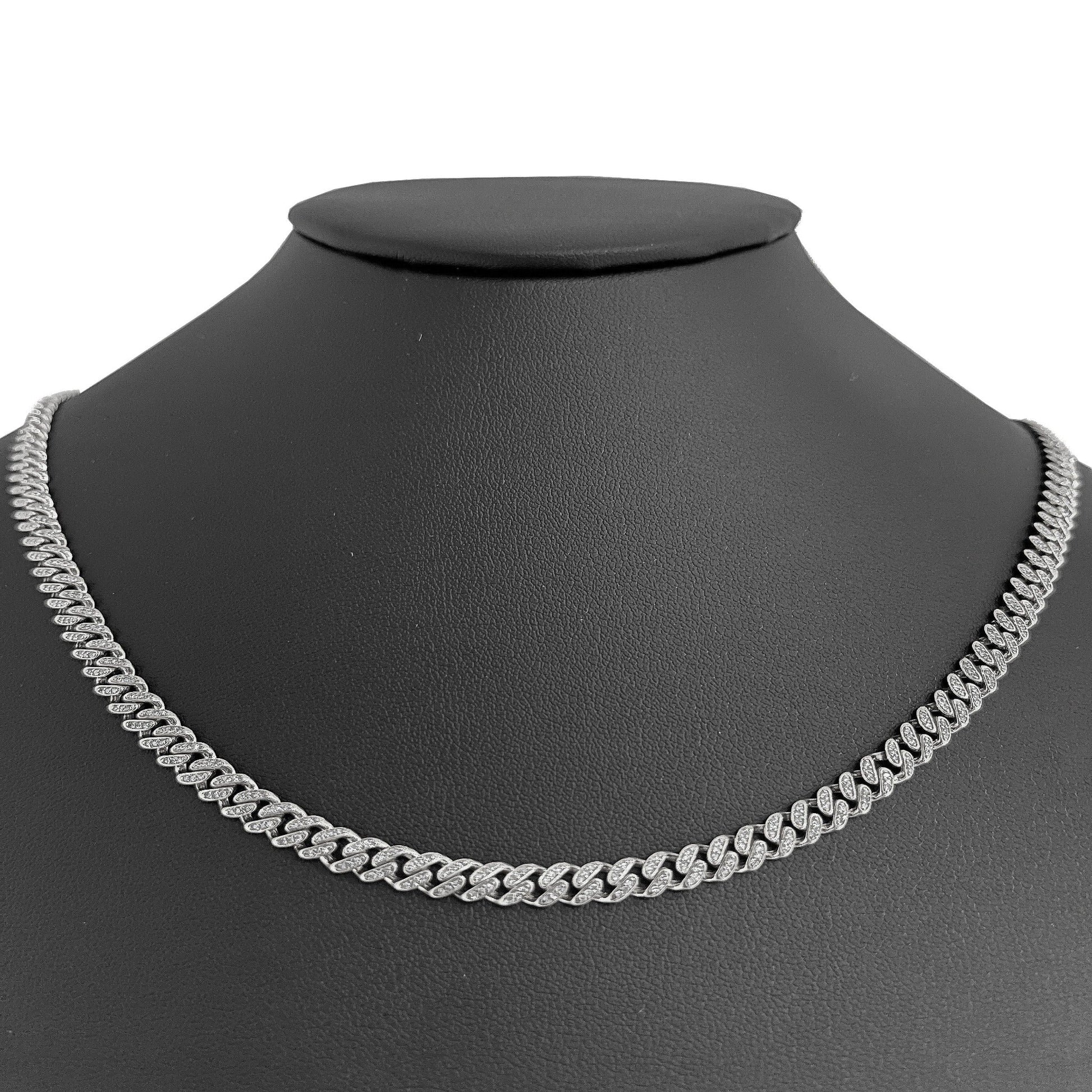 SPECIAL! 5mm 1.64ct G SI 14k White Gold Round Diamond Cuban Necklace 16"