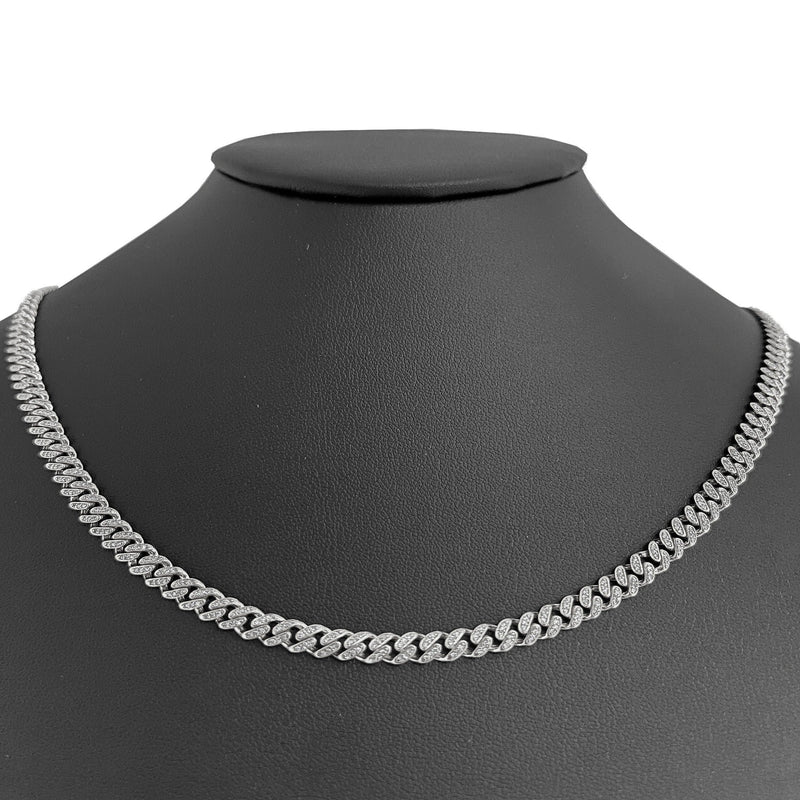 SPECIAL! 5mm 1.64ct G SI 14k White Gold Round Diamond Cuban Necklace 16"