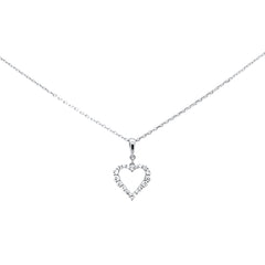 SPECIAL! .26ct G SI 14K White Gold Diamond Heart Pendant Necklace 18" Long