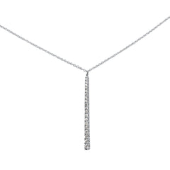 SPECIAL! .25ct G SI 14K White Gold Diamond Line Drop Pendant Necklace 16" Long