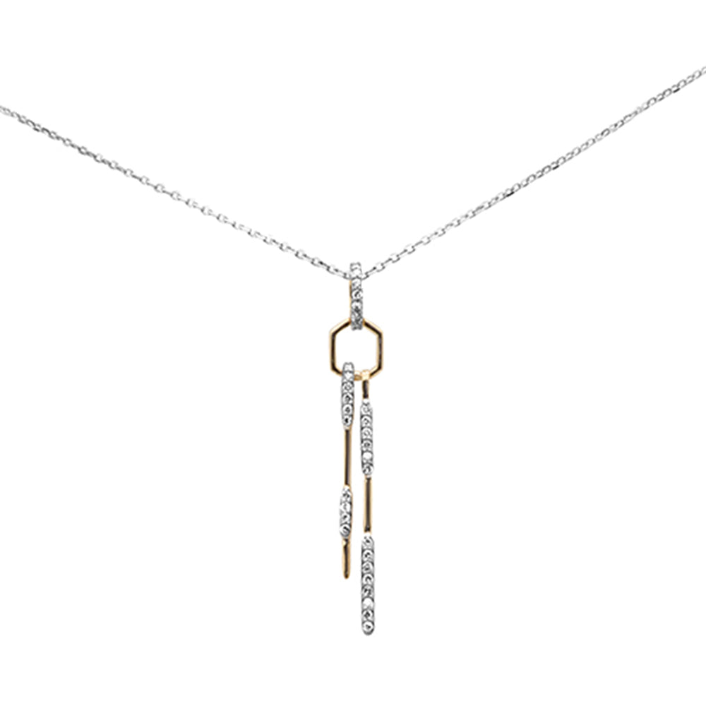SPECIAL! .20ct G SI 14K Yellow Gold Diamond Drop Pendant Necklace 18" Long