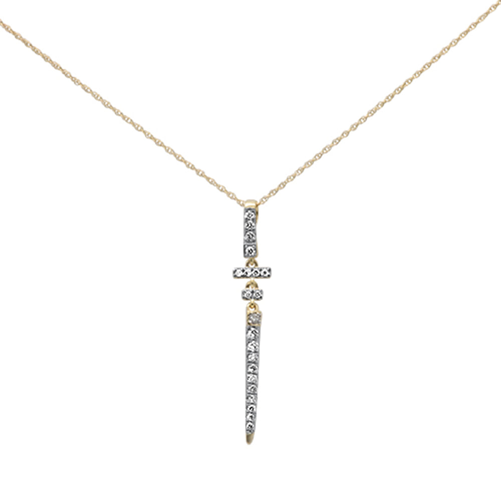 SPECIAL! .22ct G SI 14K Yellow Gold Diamond Drop Pendant Necklace 18" Long