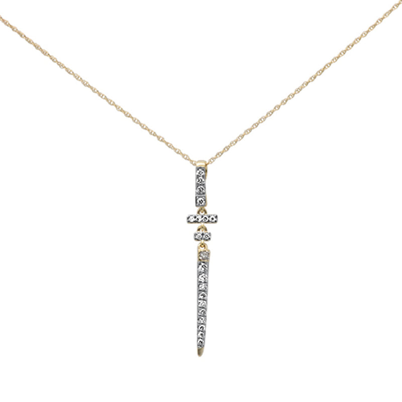 SPECIAL! .22ct G SI 14K Yellow Gold Diamond Drop Pendant Necklace 18" Long