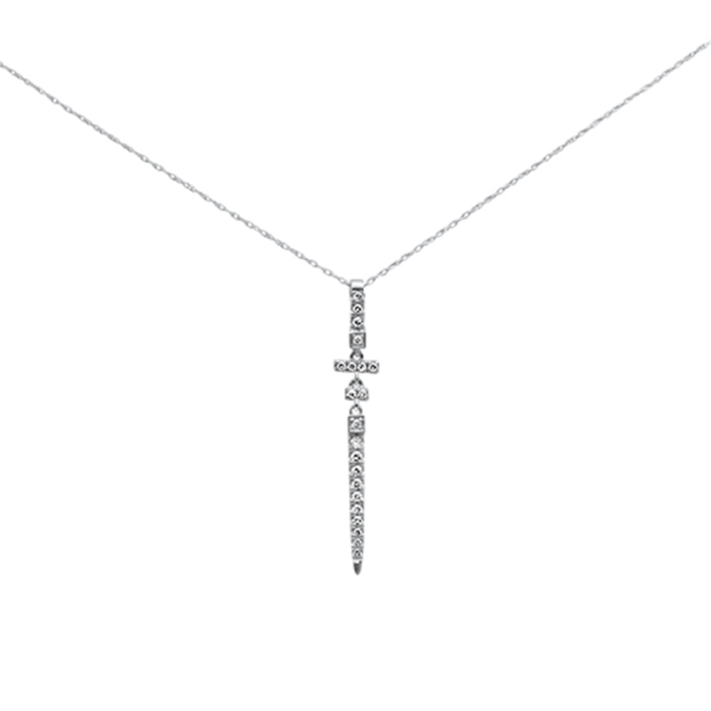 SPECIAL! .23ct G SI 14K White Gold Diamond Drop Pendant Necklace 18" Long