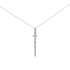 SPECIAL! .23ct G SI 14K White Gold Diamond Drop Pendant Necklace 18" Long