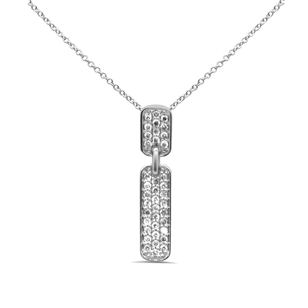 SPECIAL! .22ct G SI 14K White Gold Diamond Drop Pendant Necklace 18" Long