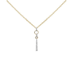SPECIAL! .21ct G SI 14K Yellow Gold Diamond Drop Pendant Necklace 18" Long
