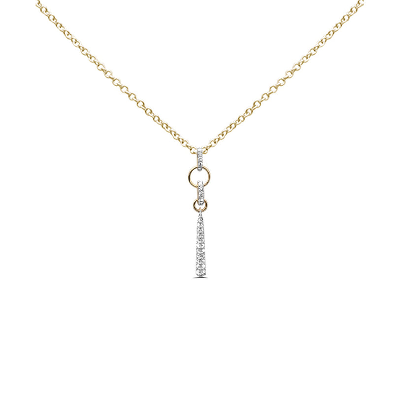 SPECIAL! .21ct G SI 14K Yellow Gold Diamond Drop Pendant Necklace 18" Long