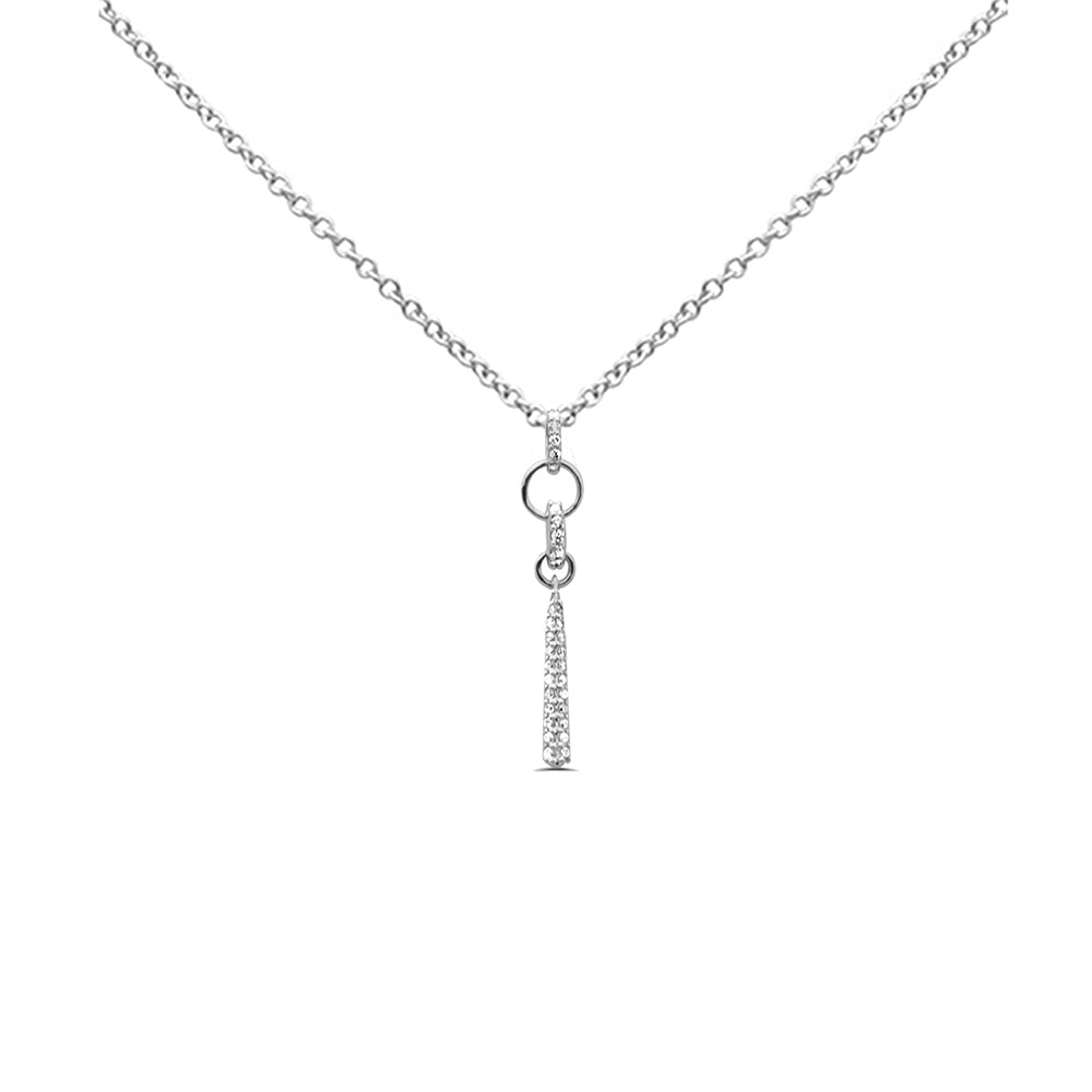 SPECIAL! .21ct G SI 14K White Gold Diamond Drop Pendant Necklace 18" Long