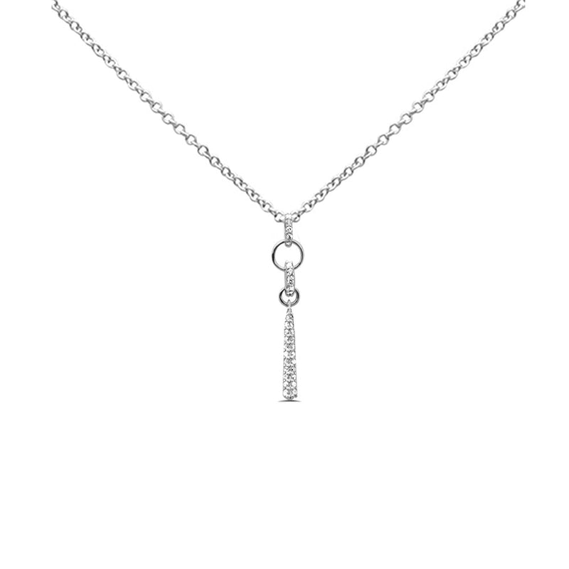 SPECIAL! .21ct G SI 14K White Gold Diamond Drop Pendant Necklace 18" Long