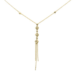 DIAMOND CLOSEOUT!  .28ct G SI 14K Yellow Gold Diamond Drop Pendant Necklace 16" + 2" Long