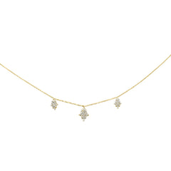 SPECIAL! .30ct G SI 14K Yellow Gold Diamond Hamsa Pendant Necklace 16" + 2" Long