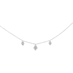 SPECIAL! .30ct G SI 14K White Gold Diamond Hamsa Pendant Necklace 16" + 2" Long