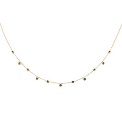 SPECIAL! .31ct G SI 14K Yellow Gold Emerald Gemstone Pendant Necklace 18" Long