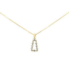 SPECIAL! .17ct G SI 14K Yellow Gold Diamond Round & Baguette Pendant Necklace 18" Long