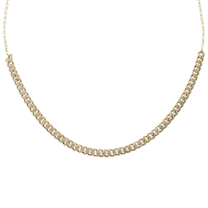 SPECIAL! .60ct G SI 14K Yellow Gold Diamond Cuban Chain with Extension Necklace 8" + 8" Extension