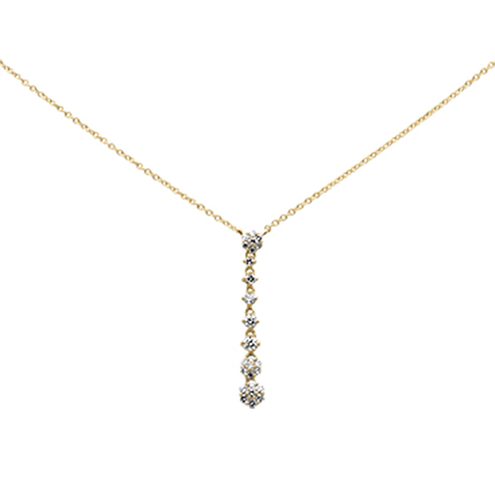 SPECIAL! .26ct G SI 14K Yellow Gold Diamond Flower Drop Pendant Necklace 16" + 2" Long