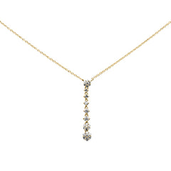 SPECIAL! .26ct G SI 14K Yellow Gold Diamond Flower Drop Pendant Necklace 16" + 2" Long