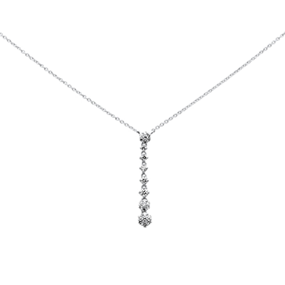 SPECIAL!.26ct G SI 14K White Gold Diamond Flower Drop Pendant Necklace 16" Long
