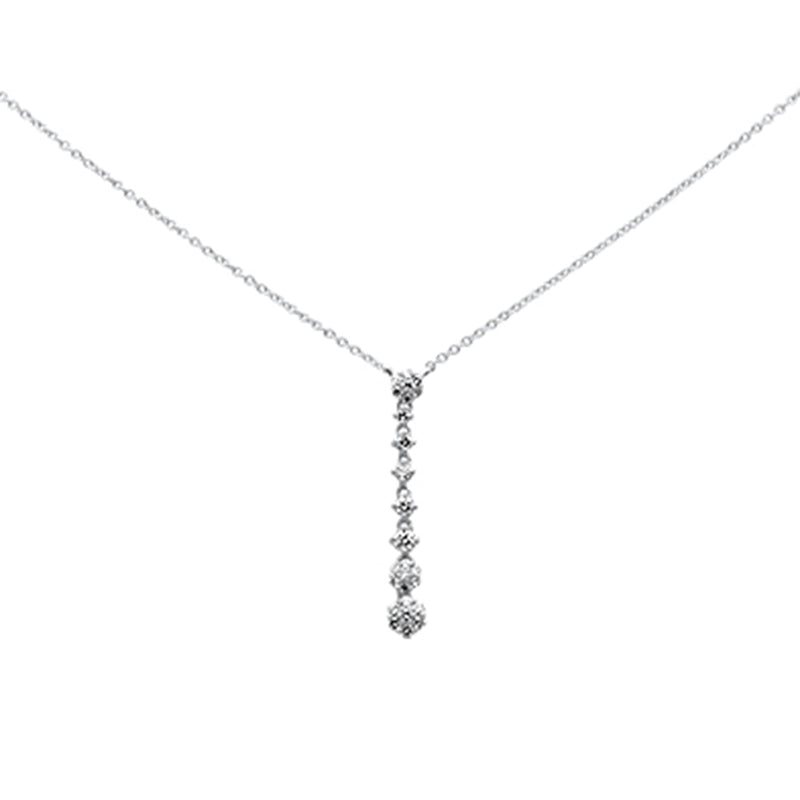 SPECIAL!.26ct G SI 14K White Gold Diamond Flower Drop Pendant Necklace 16" Long