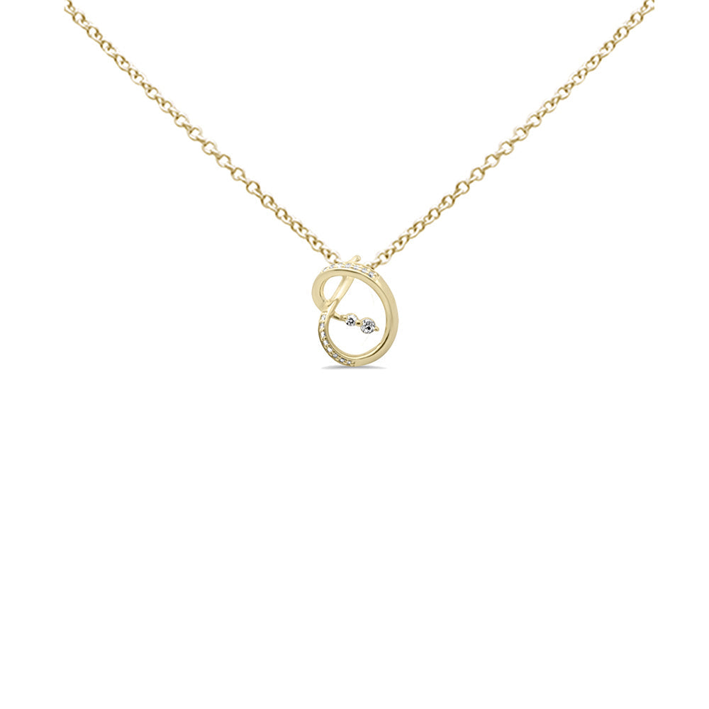 SPECIAL! .13ct G SI 14K Yellow Gold Diamond Wrap Around Pendant Necklace 18" Long
