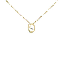 SPECIAL! .13ct G SI 14K Yellow Gold Diamond Wrap Around Pendant Necklace 18" Long