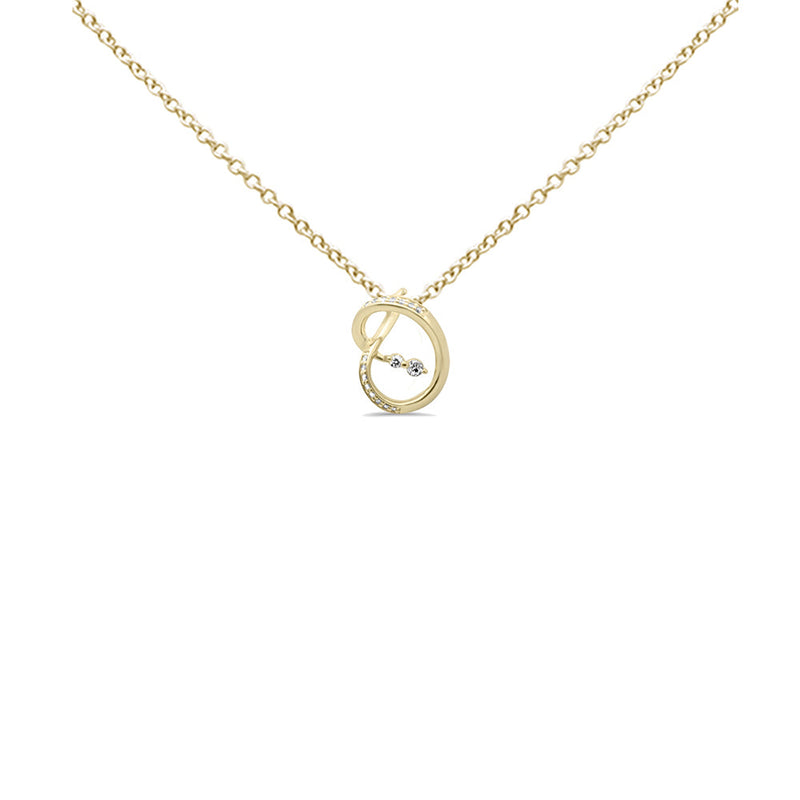 SPECIAL! .13ct G SI 14K Yellow Gold Diamond Wrap Around Pendant Necklace 18" Long