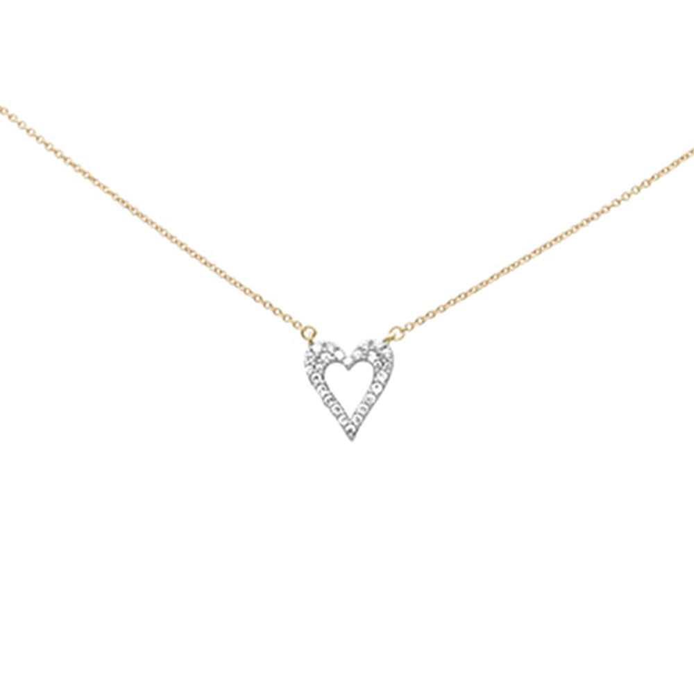 SPECIAL! .25ct G SI 14K Yellow Gold Diamond Heart Shaped Pendant Necklace 18" Long Chain